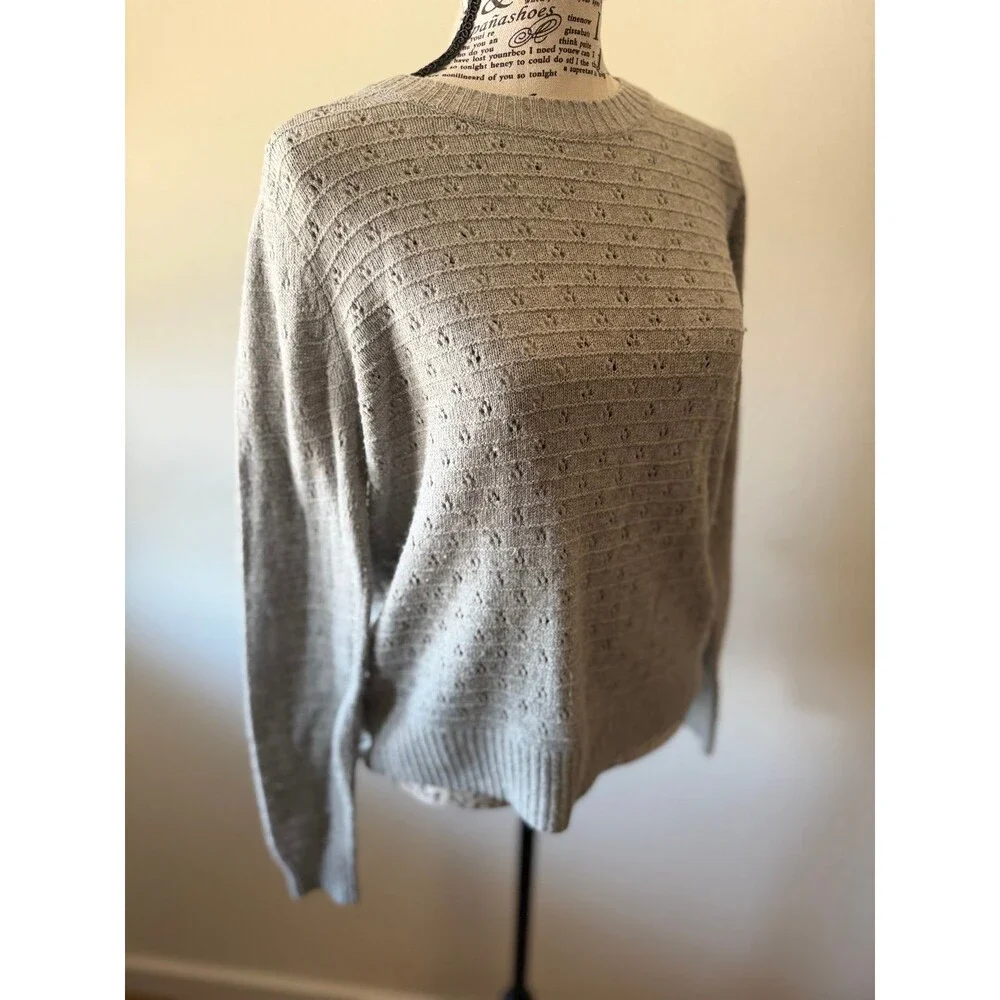 J.Crew Knit Crew Neck Sweater Medium Light Gray